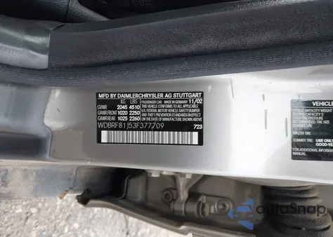 2003 Mercedes-Benz C 240 z USA, uszkodzony, nr VIN WDBRF81J53F377709